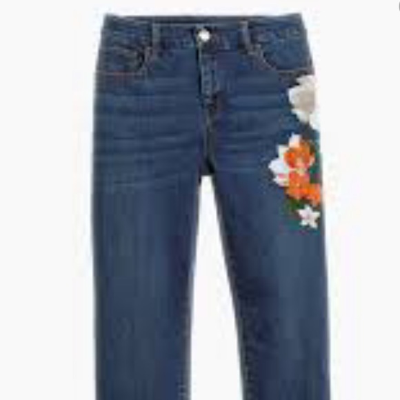 PAINTED BOTANICAL GIRLFRIEND ANKLE JEANS - Picture 3 of 6